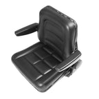 Adjustable Tractor Seat with Backrest & Armrests for Lawn Mower Forklift Excavat