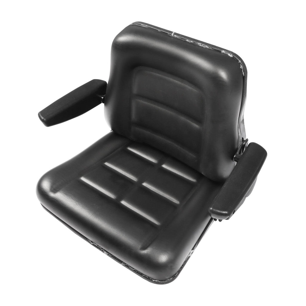 Adjustable Tractor Seat with Backrest & Armrests for Lawn Mower Forklift Excavat