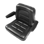 Adjustable Tractor Seat with Backrest & Armrests for Lawn Mower Forklift Excavat