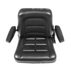 Adjustable Tractor Seat with Backrest & Armrests for Lawn Mower Forklift Excavat