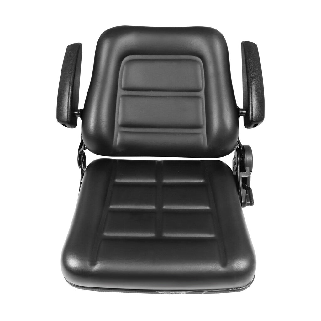 Adjustable Tractor Seat with Backrest & Armrests for Lawn Mower Forklift Excavat