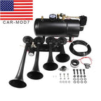 Train Horn Kit 1G Air Tank 150psi 4 Trumpets Loud System for Truck Car Pickup