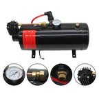 Train Horn Kit 1G Air Tank 150psi 4 Trumpets Loud System for Truck Car Pickup