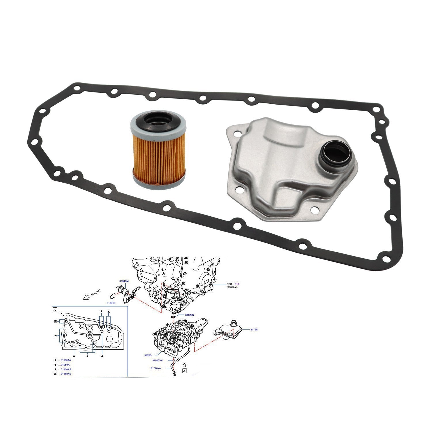 Transmission Filter & Gasket Oil Cooler Filter for 2008-2015 Mitsubishi Lancer