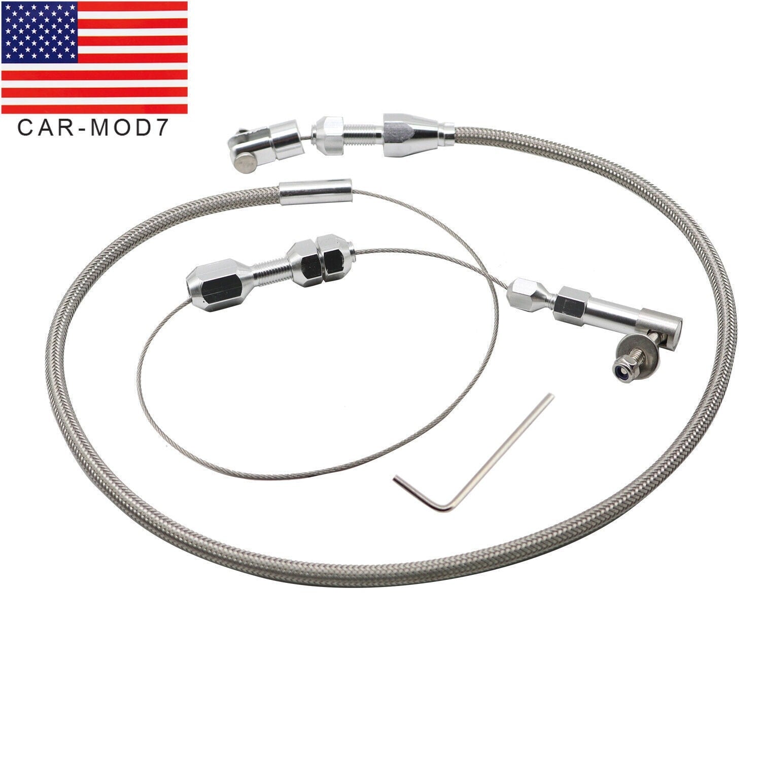 Universal 24" Stainless Steel Braided Throttle Cable for Ford GM Mustang