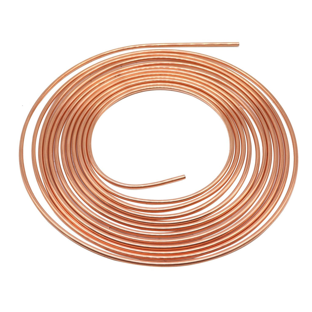 25 Ft 3/16 Copper Coated Flexible Brake Line Tubing Kit - Upgraded Quality