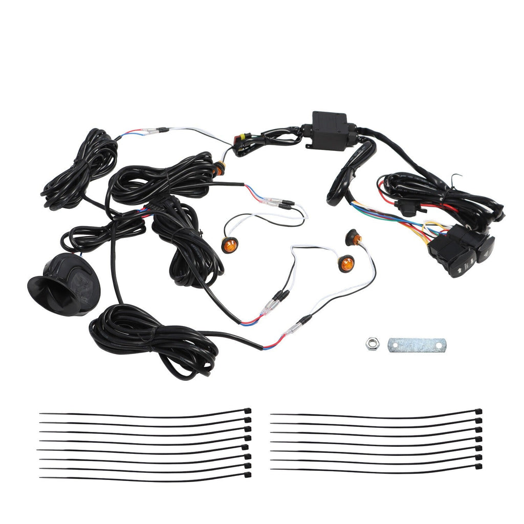 UTV Universal Turn Signal Horn Kit w/ Rocker Switch & 4 Amber Lights Street Lega