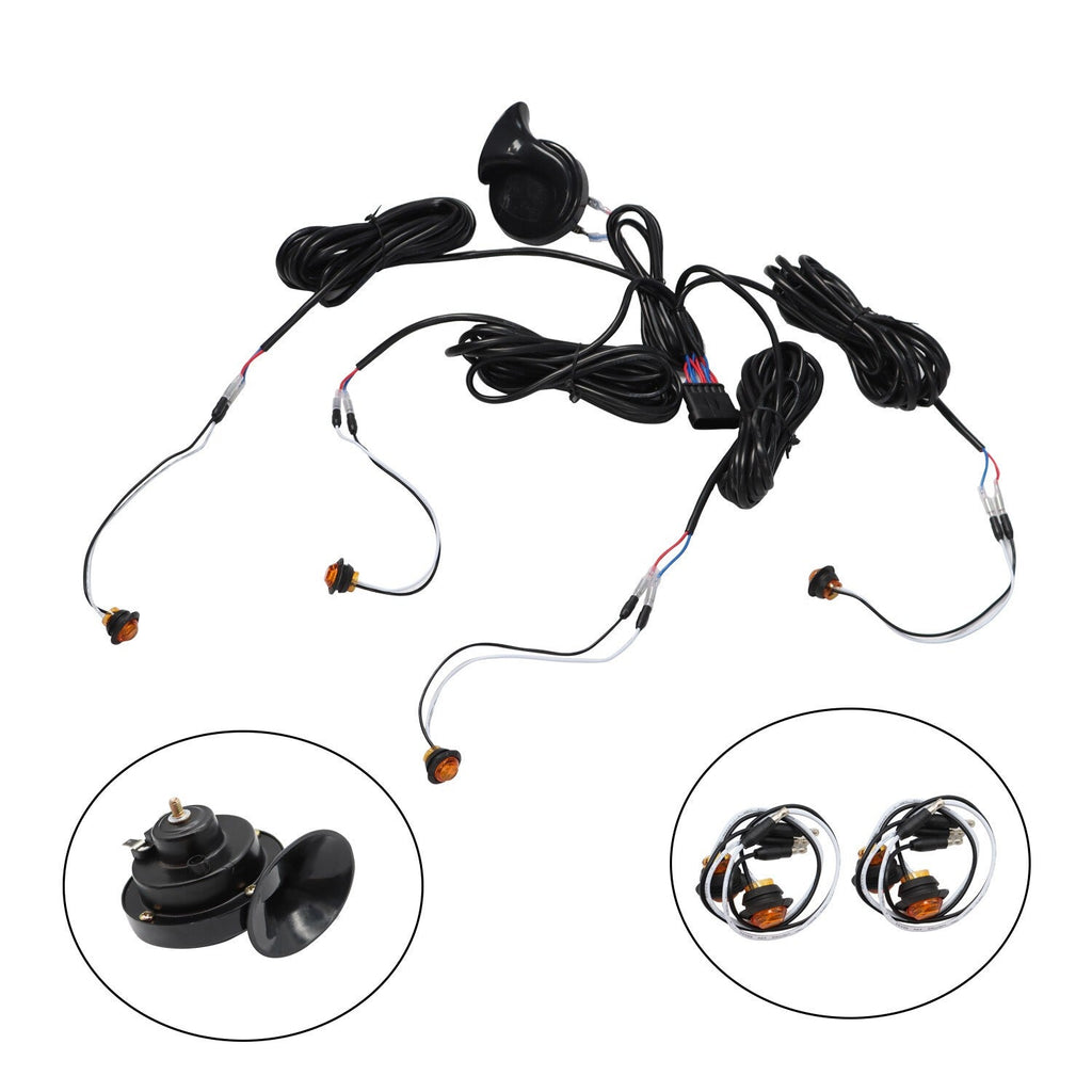UTV Universal Turn Signal Horn Kit w/ Rocker Switch & 4 Amber Lights Street Lega