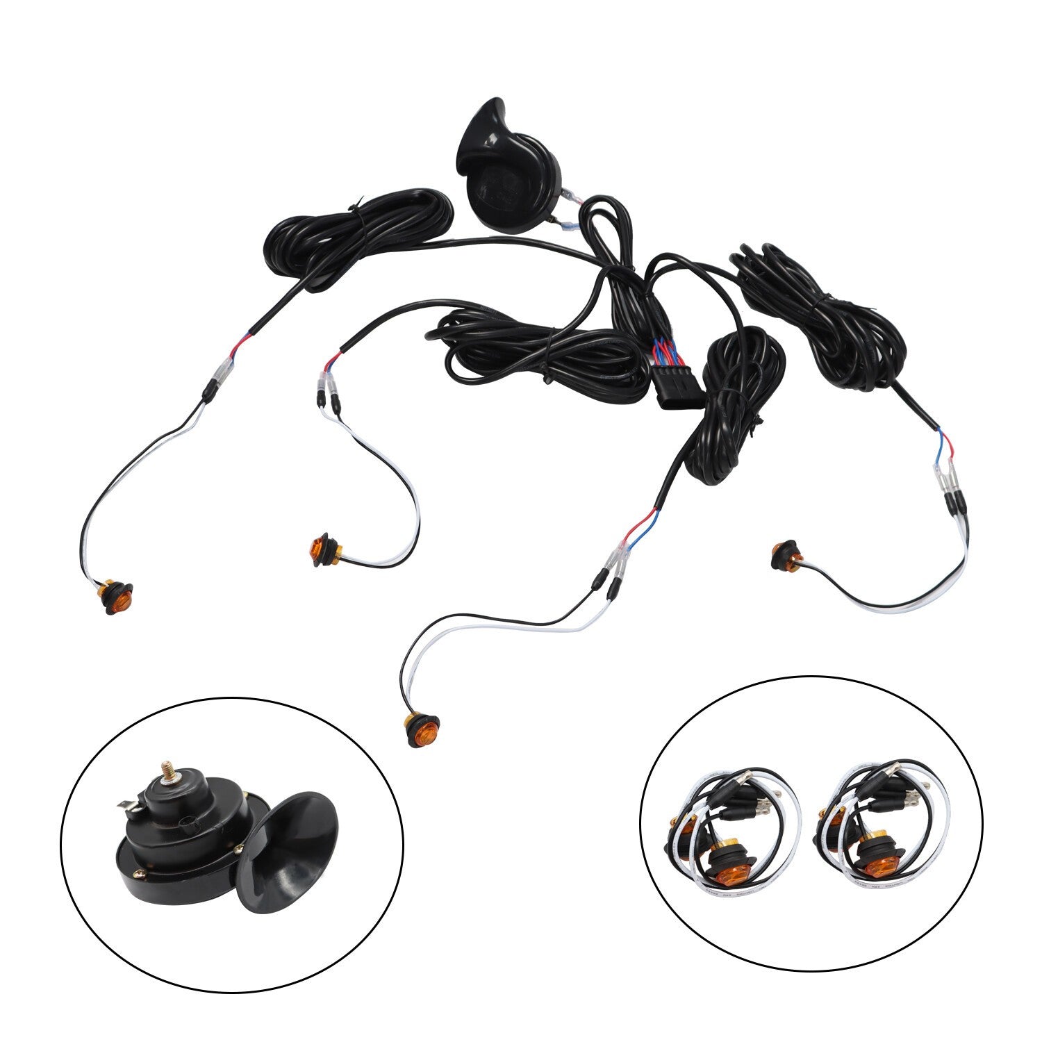 UTV Universal Turn Signal Horn Kit w/ Rocker Switch & 4 Amber Lights Street Lega