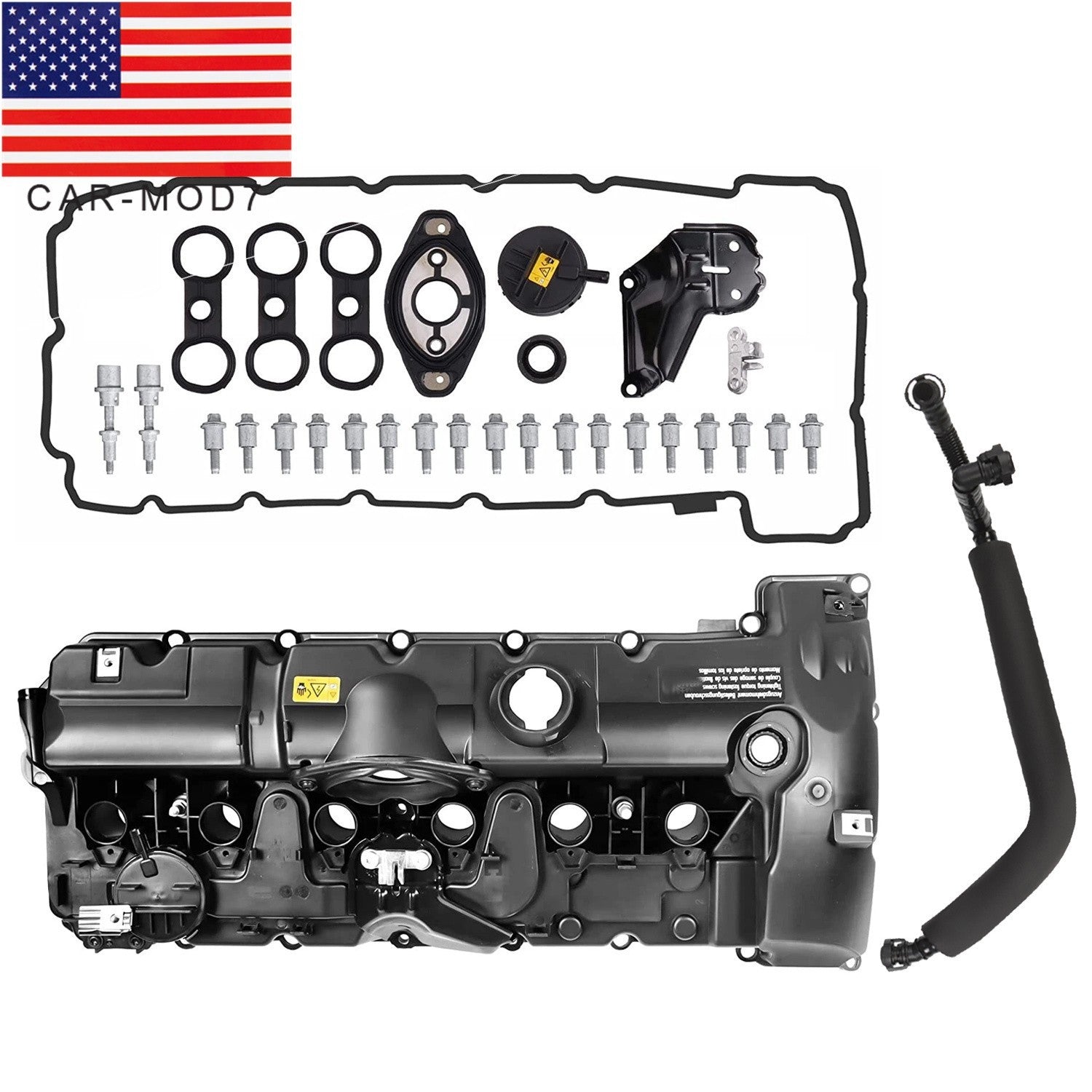 BMW Valve Cover with PCV Hose & Cap for E70 E82 E90 X3 X5 128i 328i 528i Z4