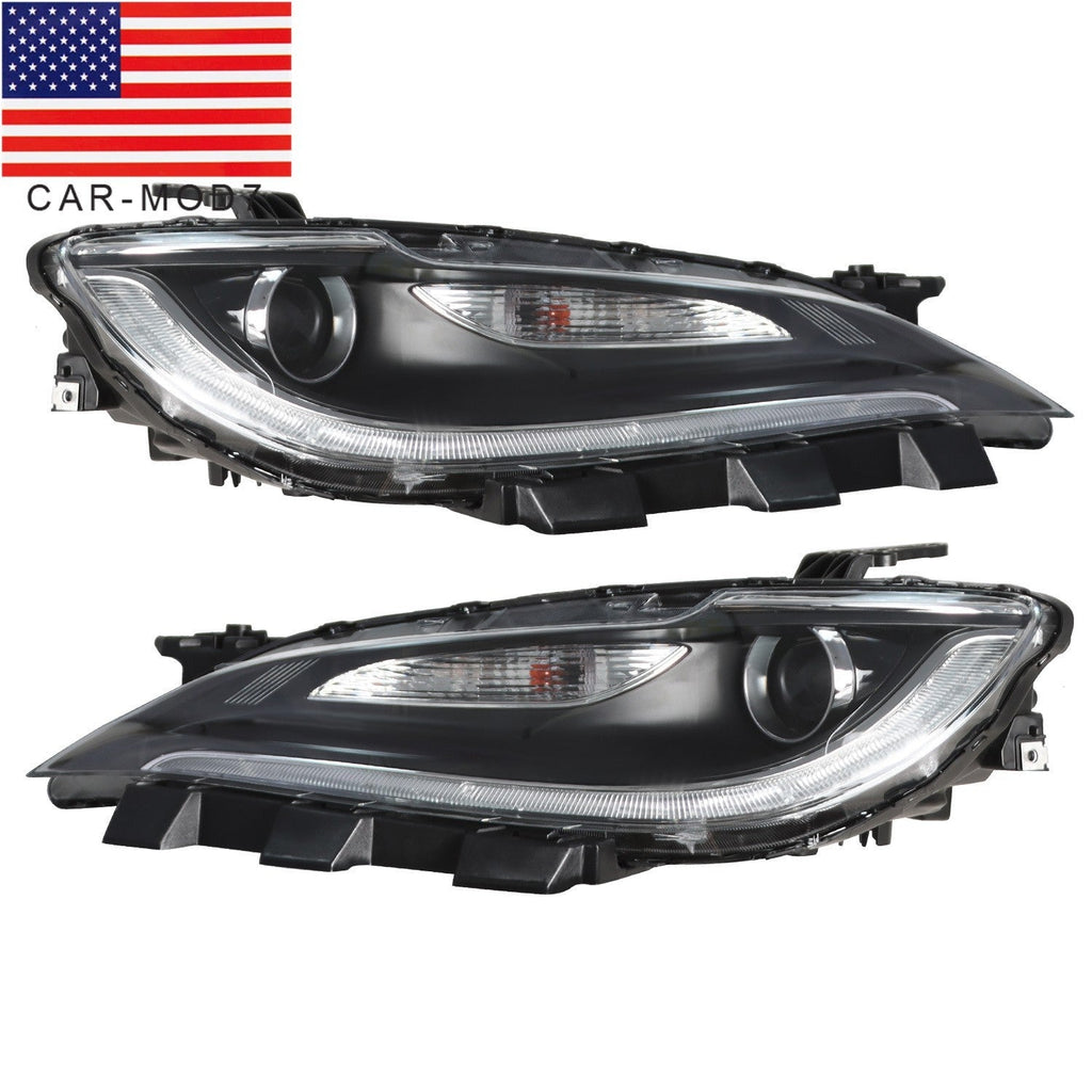 LED DRL Halogen Headlight Set Driver & Passenger Side for 2015-2017 Chrysler 200