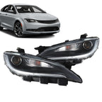 LED DRL Halogen Headlight Set Driver & Passenger Side for 2015-2017 Chrysler 200