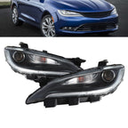 LED DRL Halogen Headlight Set Driver & Passenger Side for 2015-2017 Chrysler 200