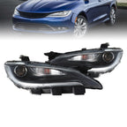 LED DRL Halogen Headlight Set Driver & Passenger Side for 2015-2017 Chrysler 200