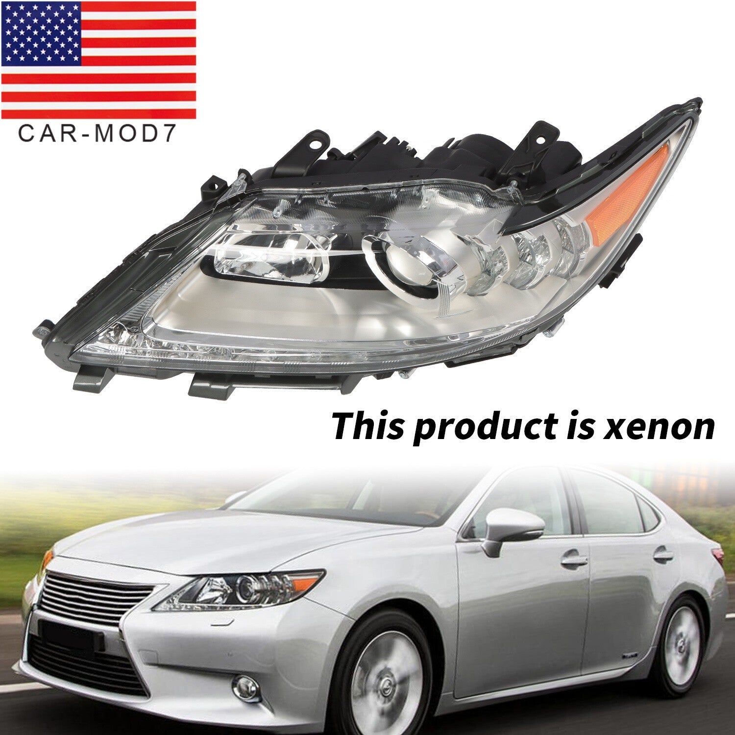 Xenon HID Headlight Left Driver Side for 2013-2015 Lexus ES350 ES300h