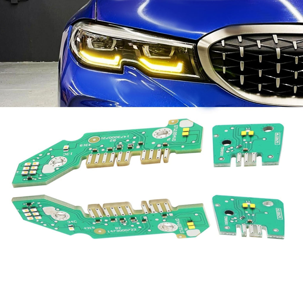 Yellow LED DRL Boards for BMW G20 330e 330i M340i 2019-22 Daytime Running Lights