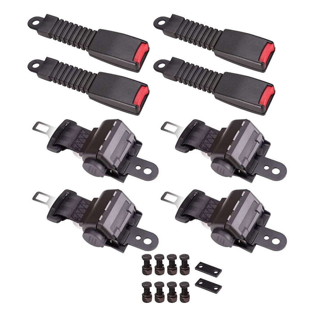 Retractable Golf Cart Lap Seat Belts 4 Sets for EZGO Yamaha Club Car