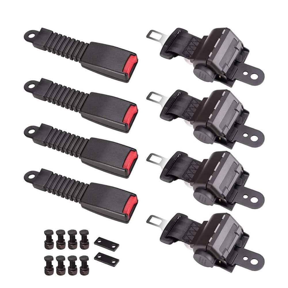 Retractable Golf Cart Lap Seat Belts 4 Sets for EZGO Yamaha Club Car