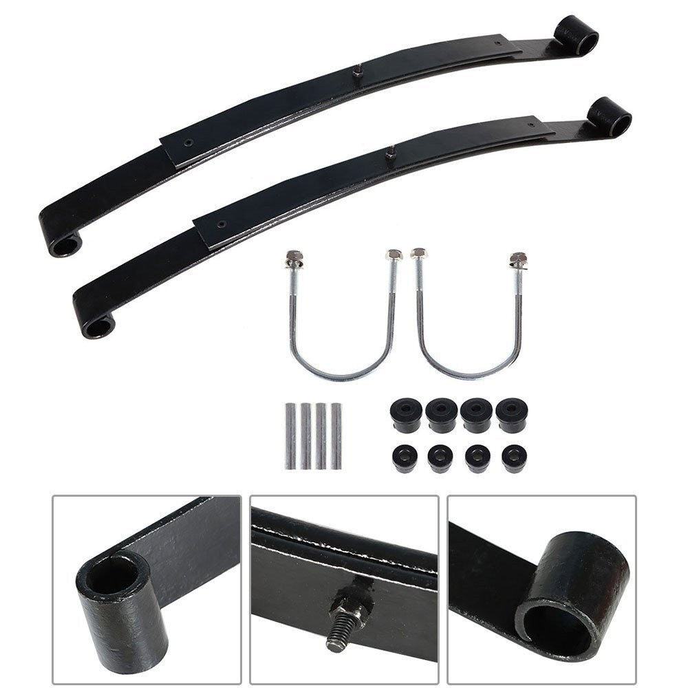 Heavy Duty Rear 2 Leaf Spring Kit w/ Bushings & Sleeves for EZGO RXV Golf Cart