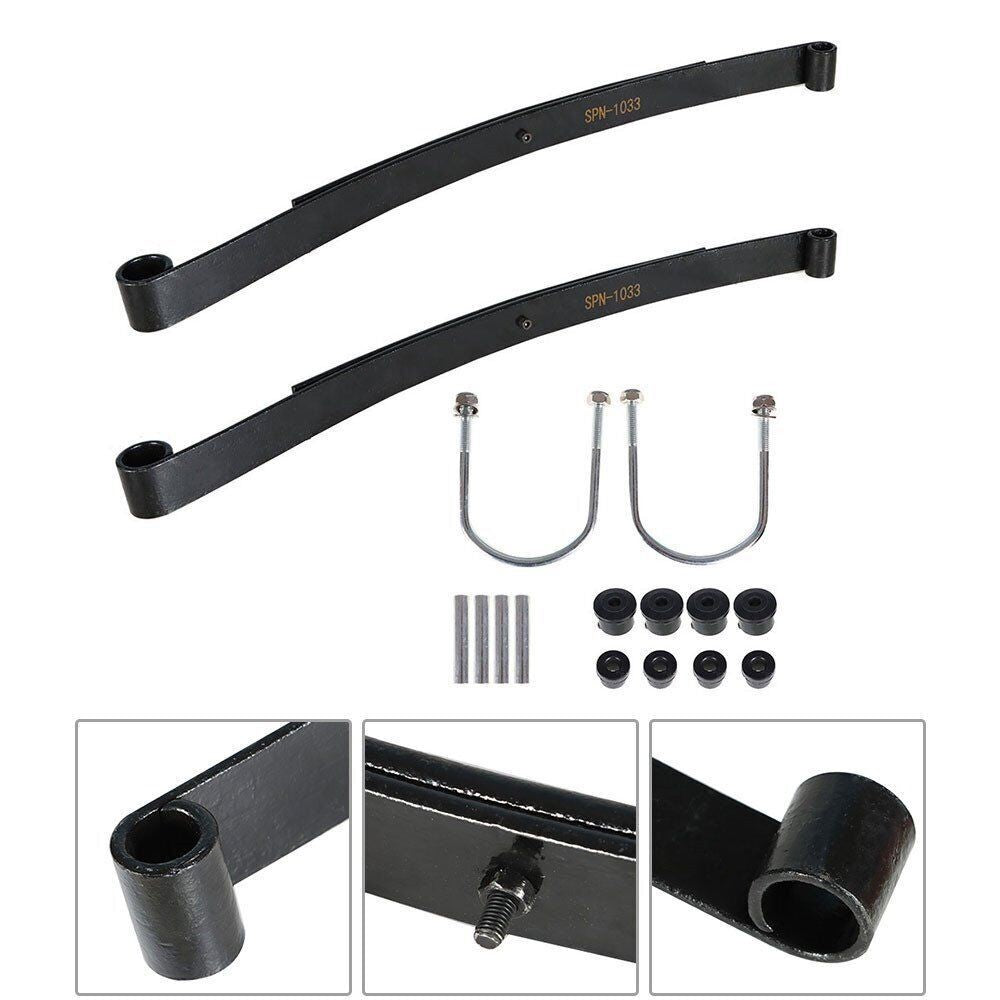 Heavy Duty Rear 2 Leaf Spring Kit w/ Bushings & Sleeves for EZGO RXV Golf Cart