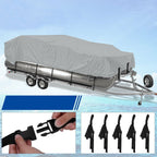 Waterproof Boat Cover Gray for 21-24FT Trailerable Pontoon Fabric