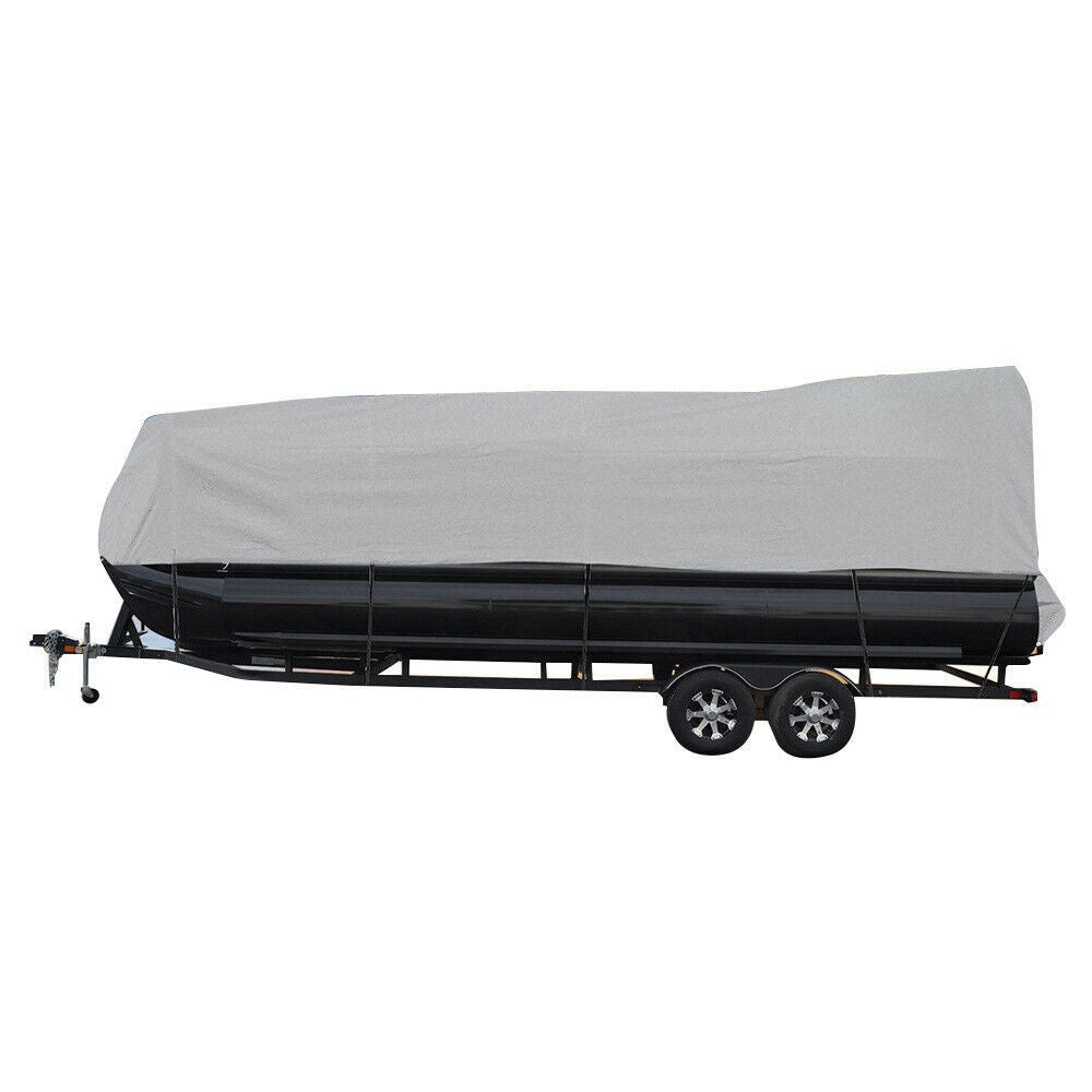 Waterproof Boat Cover Gray for 21-24FT Trailerable Pontoon Fabric