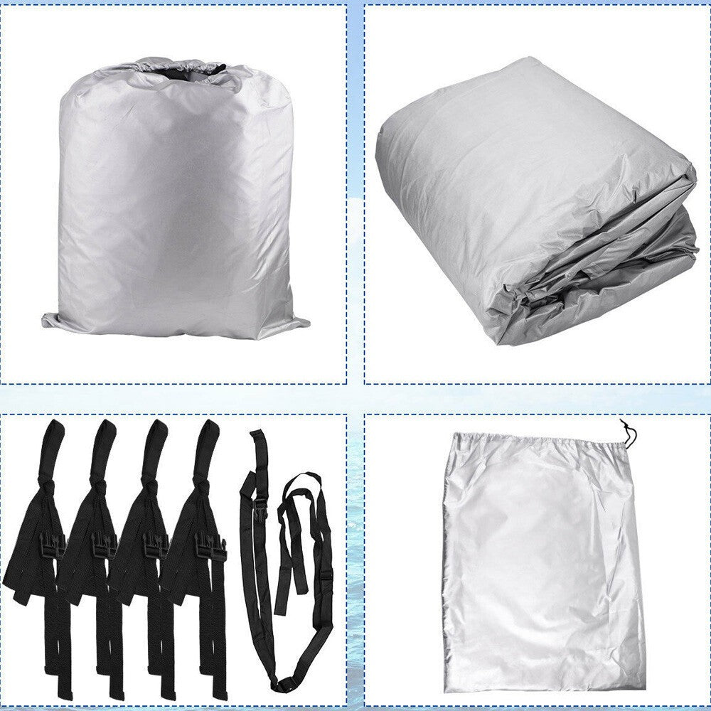 Waterproof Boat Cover Gray for 21-24FT Trailerable Pontoon Fabric