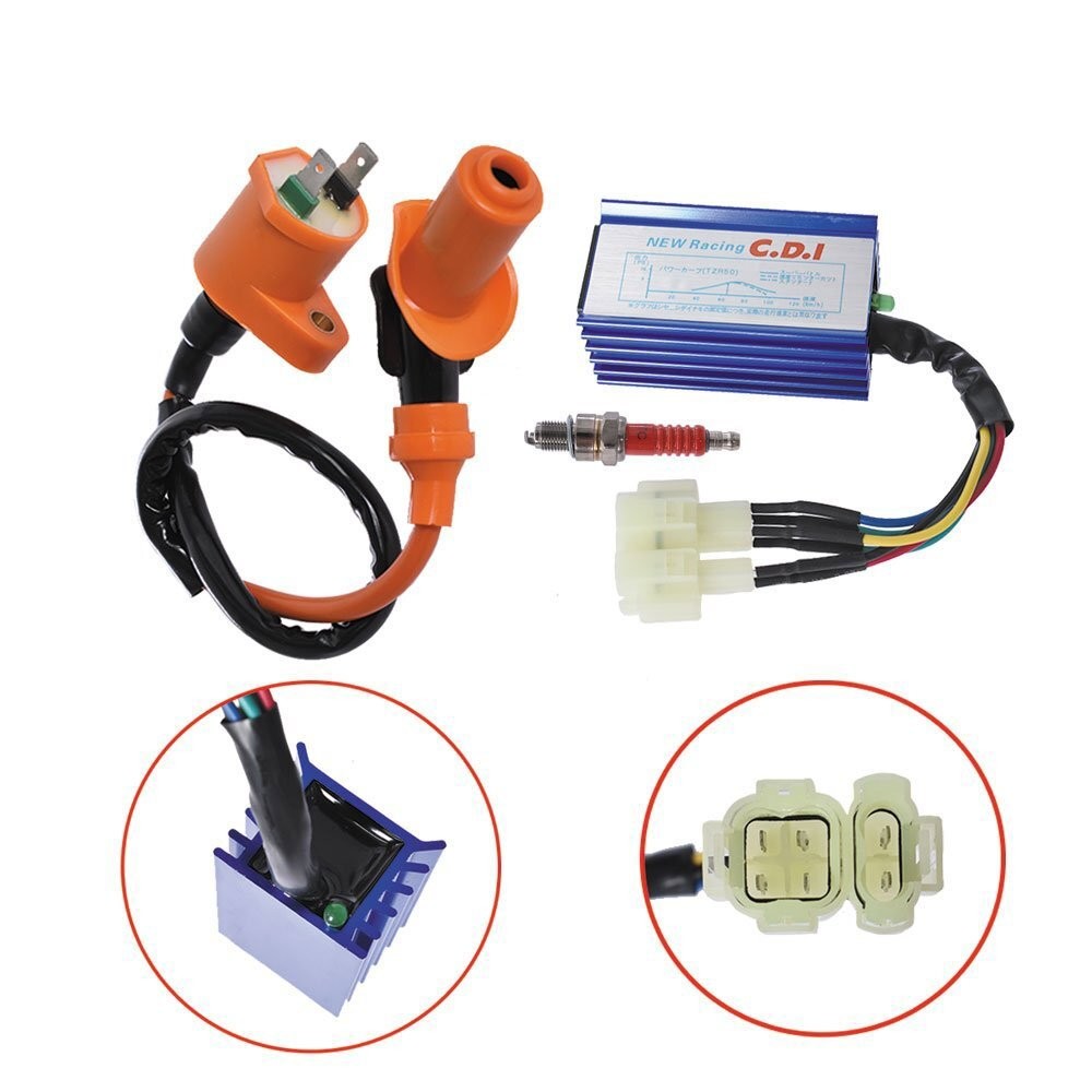 Racing Ignition Coil Spark Plug AC CDI Box for GY6 50cc 125cc 150cc