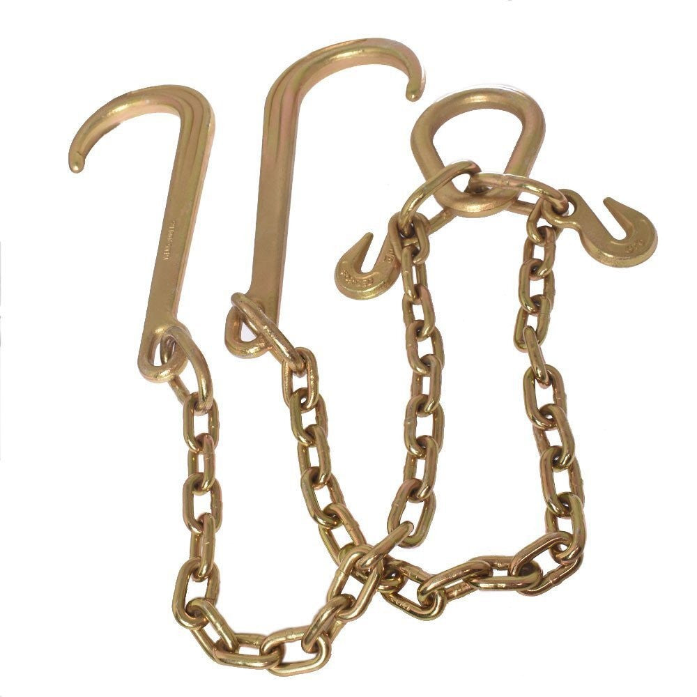 15" G70 V-Chain J Hooks 2" Flatbed Tow Truck Rollback Wrecker Carrier