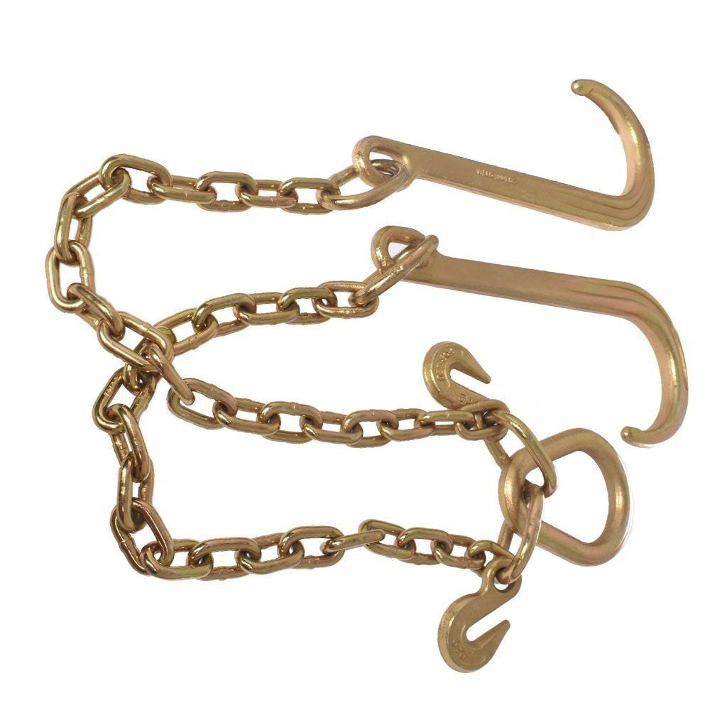 15" G70 V-Chain J Hooks 2" Flatbed Tow Truck Rollback Wrecker Carrier
