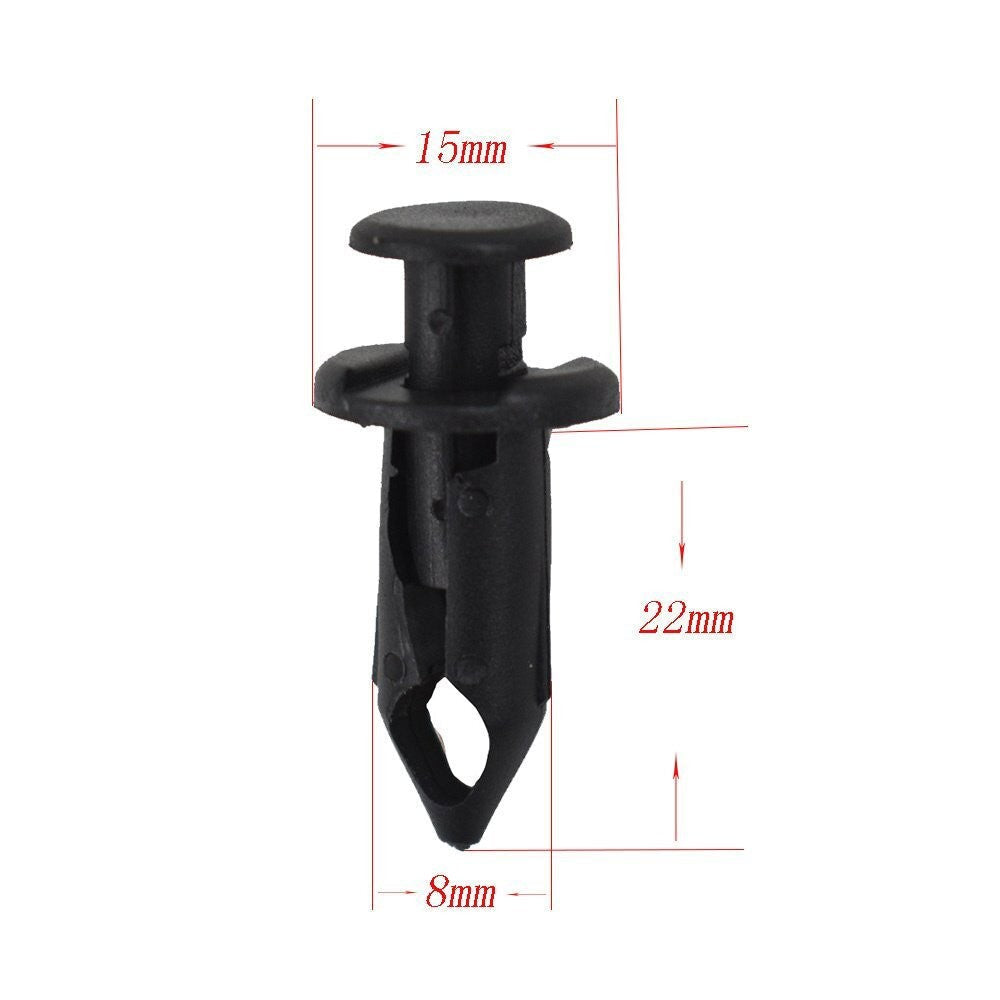 100x 8mm ATV Retainer Clips Push Pin Splash Guard Body Panel for Honda UTV
