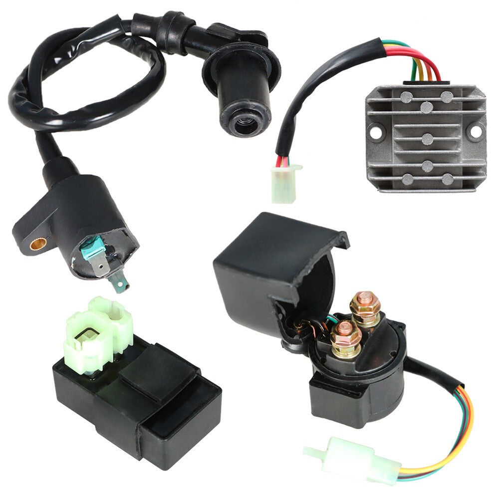 125-150cc GY6 ATV Go Kart Electric Ignition Coil CDI Relay Regulator Set