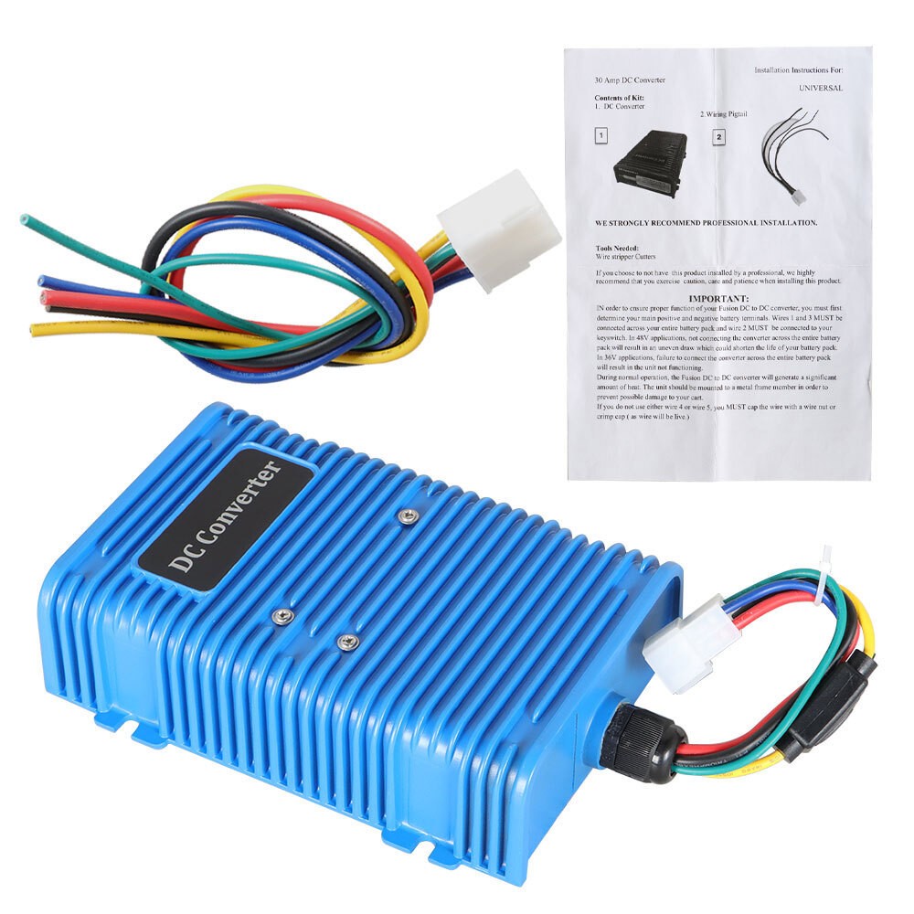 48V to 12V 30A DC Converter Reducer for Golf Cart 36V/48V Power Supply