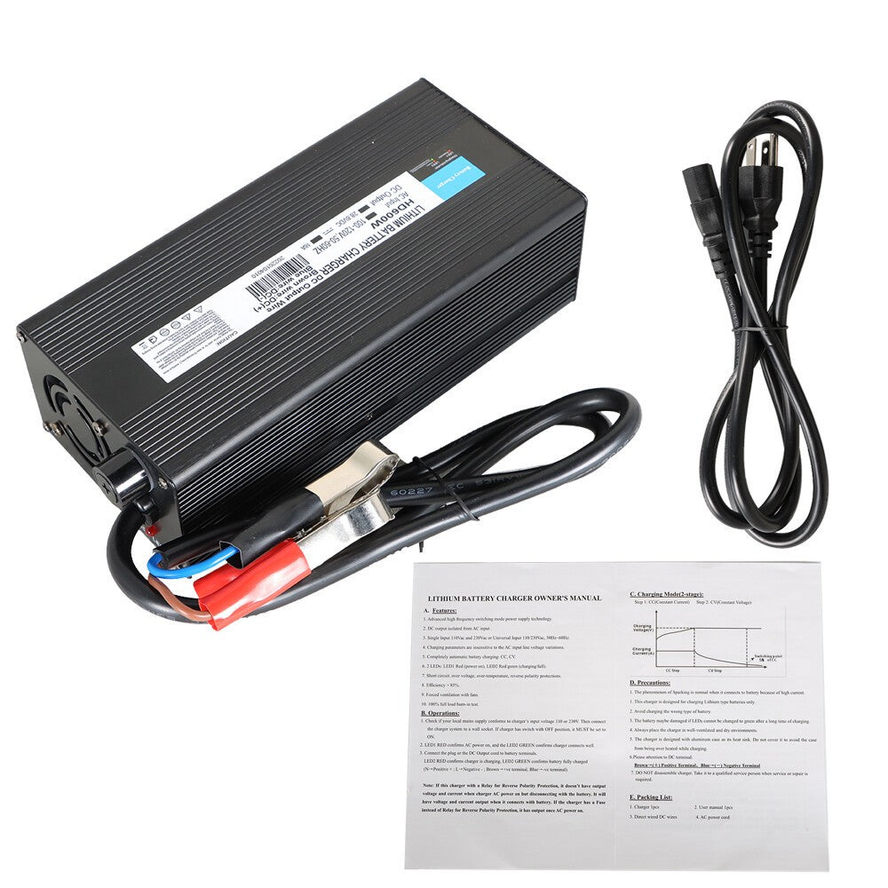 28.8V 18A Rechargeable LiFePO4 Lithium Battery Deep Cycle Smart Charger