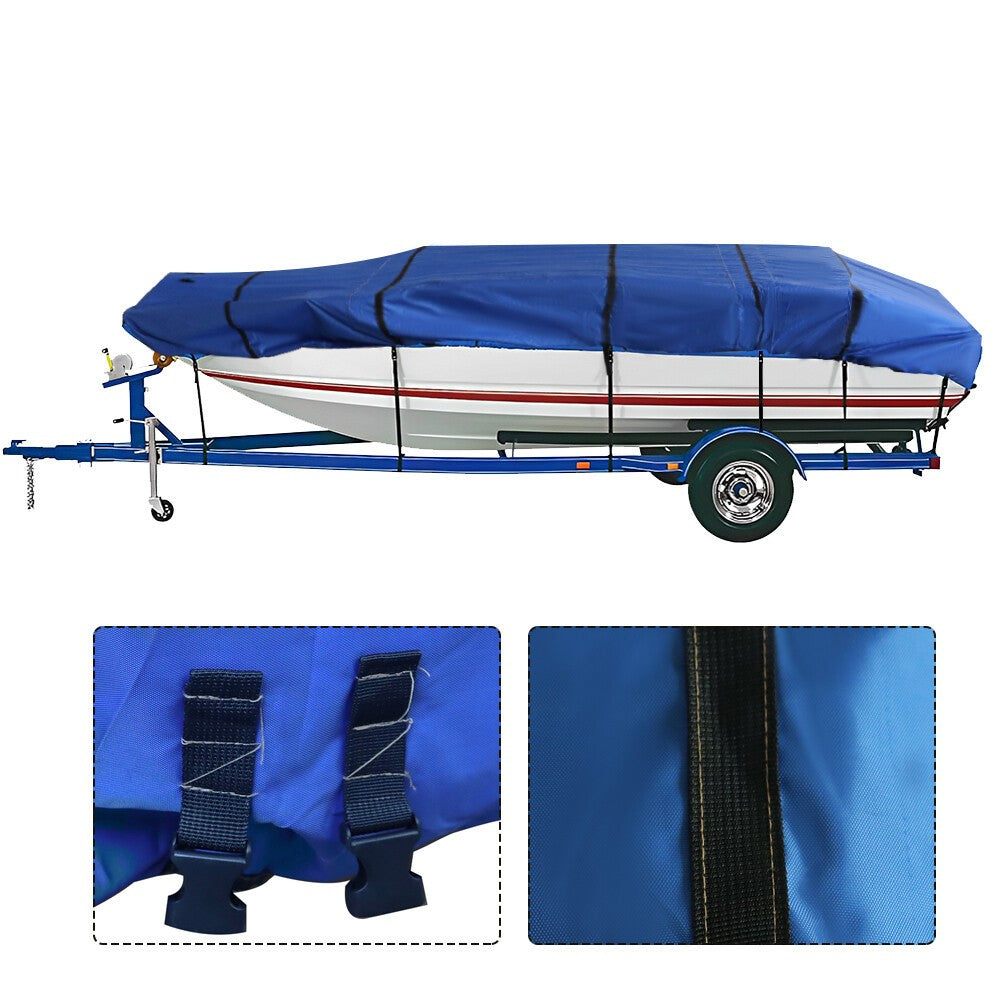 Waterproof Boat Cover 17-19ft Heavy Duty Fabric Beam 95" Dark Blue