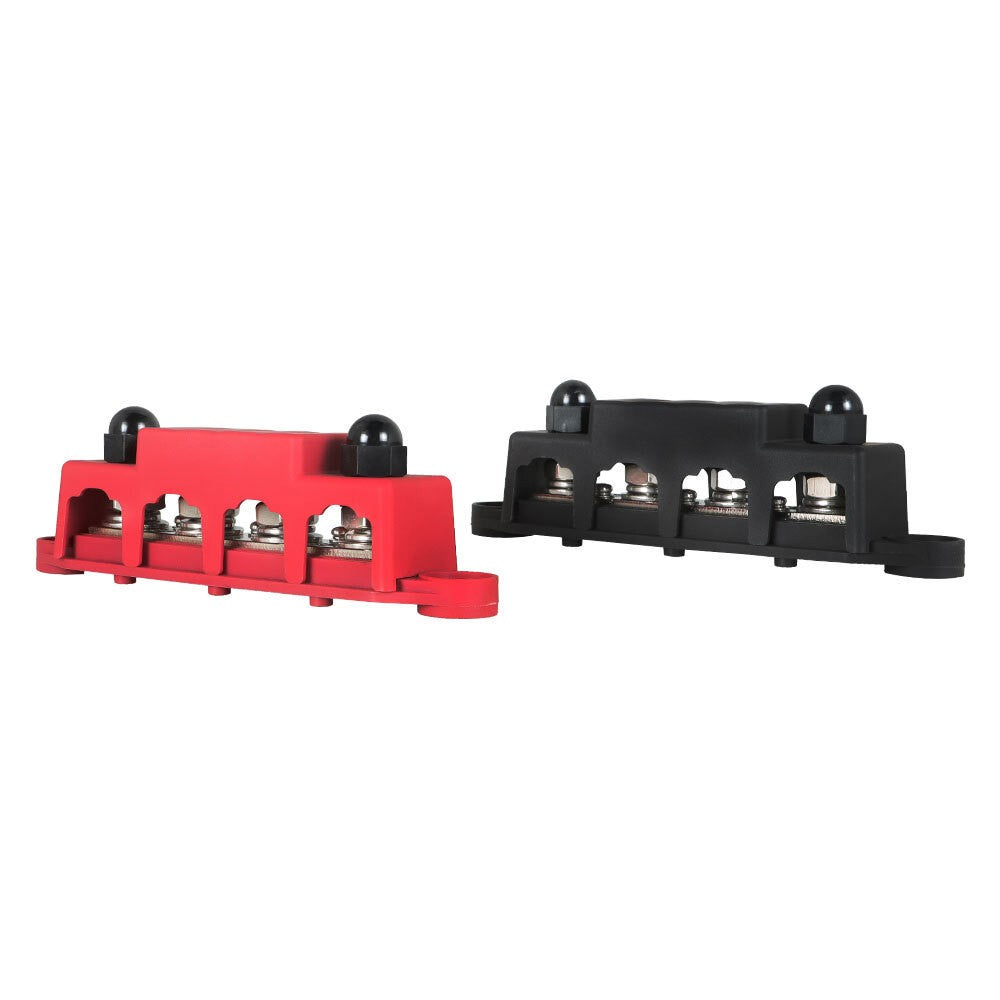Unused 4 Post 12V 250A Busbar Power Distribution Red & Black Pair 5/16
