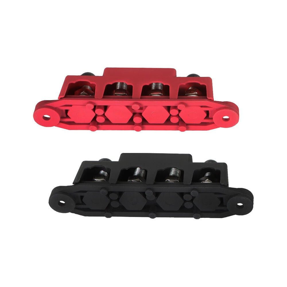 Unused 4 Post 12V 250A Busbar Power Distribution Red & Black Pair 5/16