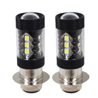 80W LED Fog Headlight Bulbs for Honda Recon 250 TRX250TE 2002-2004 Pair