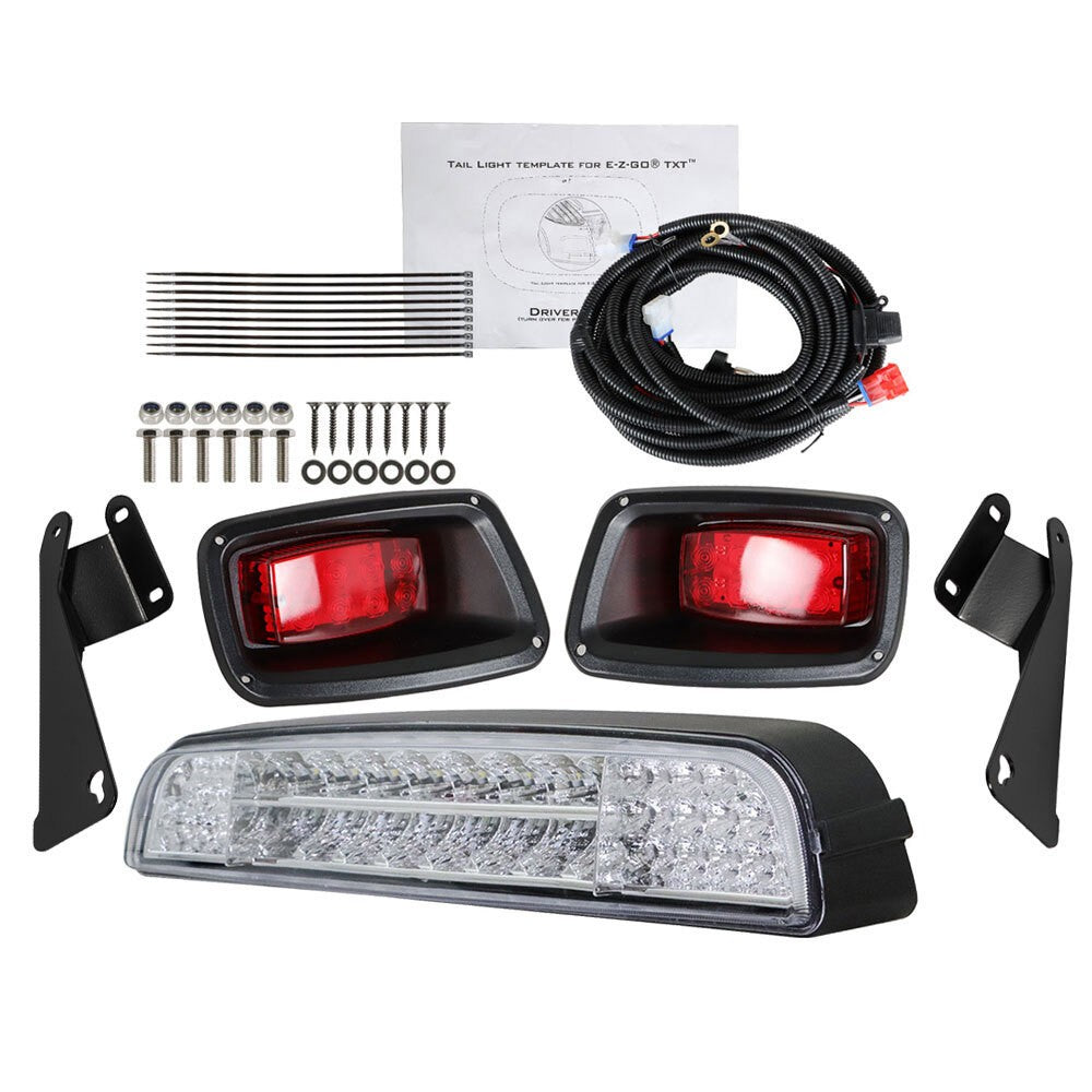 EZGO TXT 1996-2013 LED Light Bar Taillights Kit with Wiring & Brackets