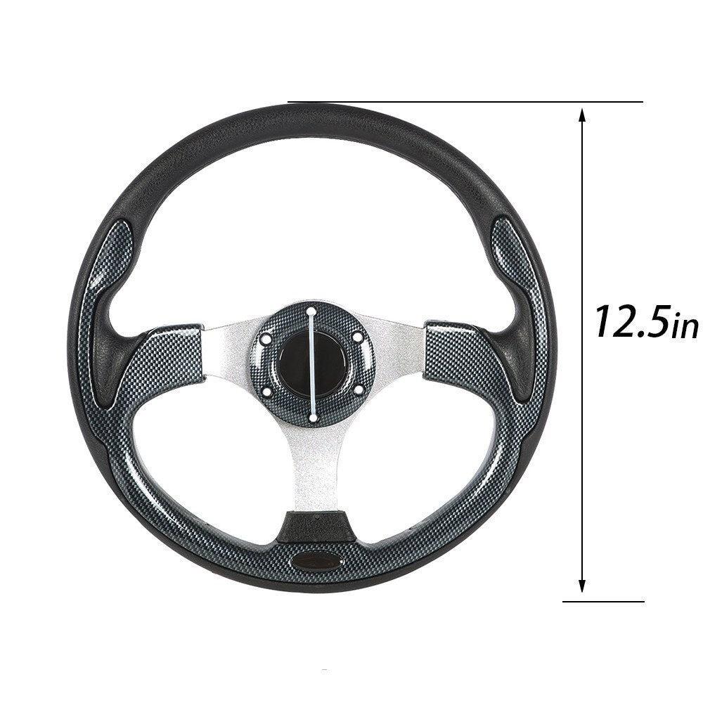 12.5" Carbon Fiber Golf Cart Steering Wheel for EZGO Club Car Yamaha Parts