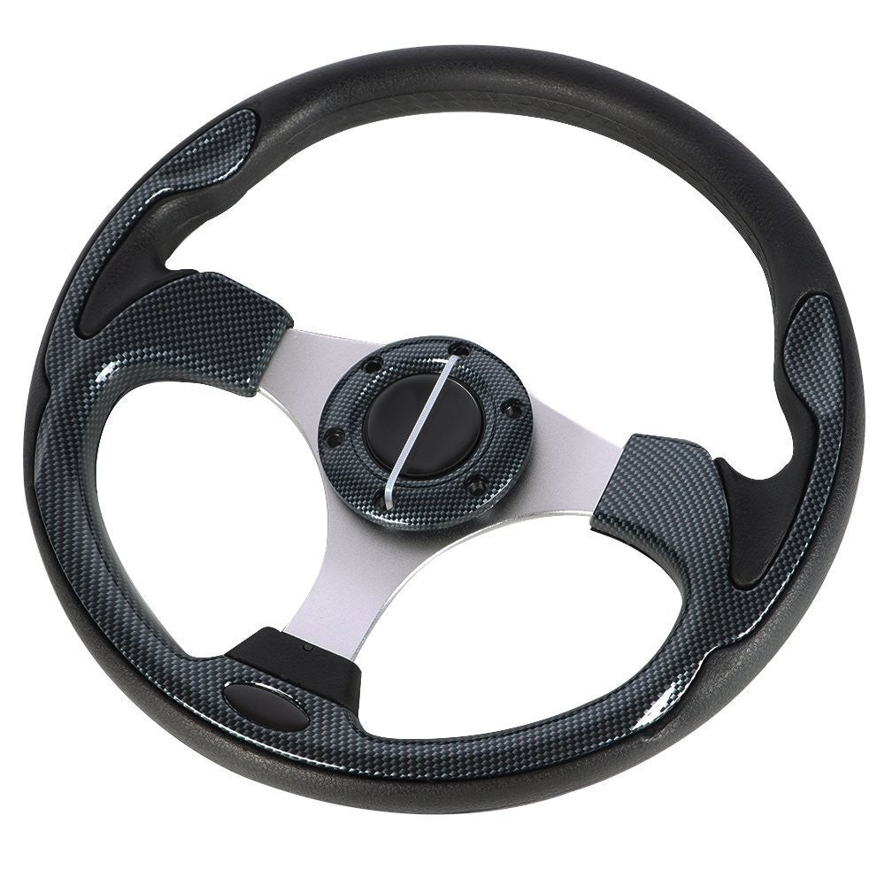 12.5" Carbon Fiber Golf Cart Steering Wheel for EZGO Club Car Yamaha Parts