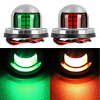 12V Stainless Steel LED Bow Navigation Lights Pair for Boat Yacht Pontoon