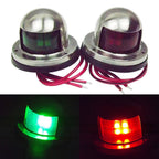 12V Stainless Steel LED Bow Navigation Lights Pair for Boat Yacht Pontoon