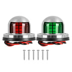12V Stainless Steel LED Bow Navigation Lights Pair for Boat Yacht Pontoon