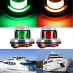 12V Stainless Steel LED Bow Navigation Lights Pair for Boat Yacht Pontoon