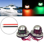 12V Stainless Steel LED Bow Navigation Lights Pair for Boat Yacht Pontoon