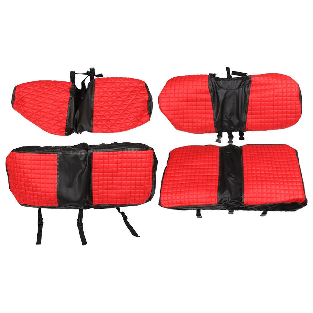 4PCS Red Diamond Stitch Front & Rear Seat Covers for EZGO Medalist TXT 94-13