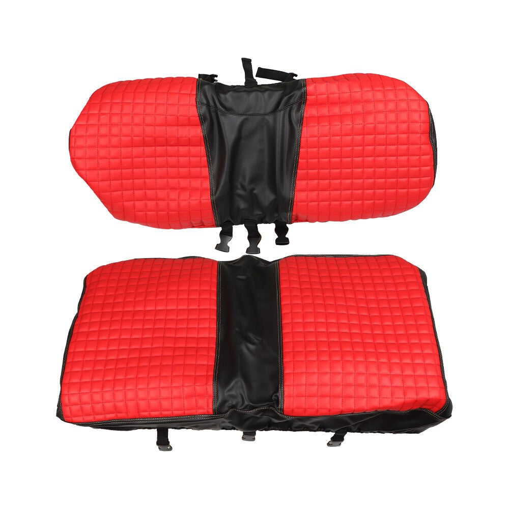 4PCS Red Diamond Stitch Front & Rear Seat Covers for EZGO Medalist TXT 94-13