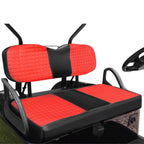 Red Golf Cart Seat Cover Diamond Stitch Front Rear Club Car Precedent 2004+