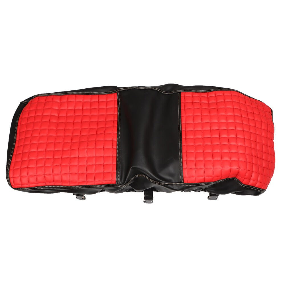 Red Golf Cart Seat Cover Diamond Stitch Front Rear Club Car Precedent 2004+
